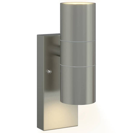 Utomhus vägglampa Silver 7 x 10 x 22 cm Rostfritt stål och glas