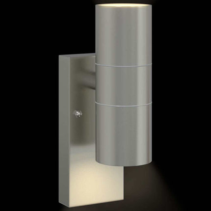Utomhus vägglampa Silver 7 x 10 x 22 cm Rostfritt stål och glas