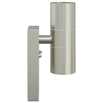 Utomhus vägglampa Silver 7 x 10 x 22 cm Rostfritt stål och glas
