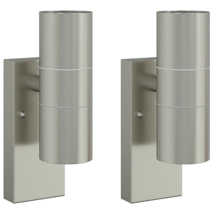Utomhus vägglampa 2 pcs Silver 7 x 10 x 22 cm