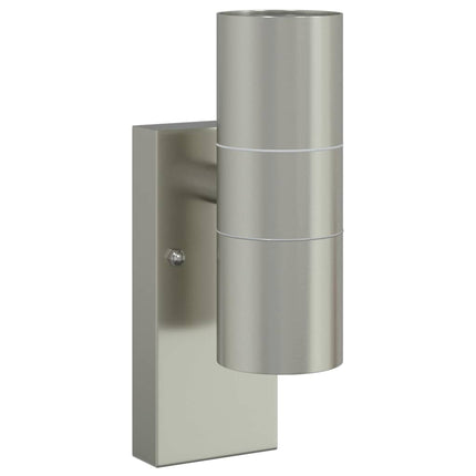 Utomhus vägglampa 2 st Silver 7 x 10 x 22 cm