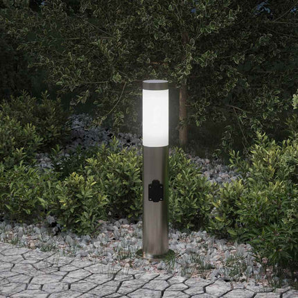 Pollare med uttag 50 cm rostfritt stål IP44