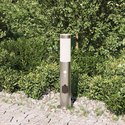 Pollare med sensor och uttag 50 cm rostfritt stål IP44