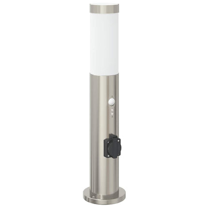 Pollare med sensor och uttag 3 st 50 cm rostfritt stål IP44