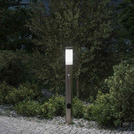 Pollare med sensor och uttag 80 cm rostfritt stål IP44