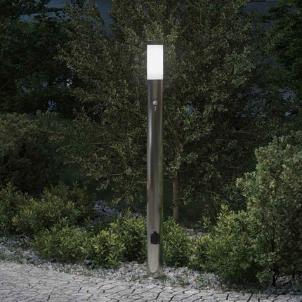 Pollare med sensor och uttag 110 cm rostfritt stål IP44