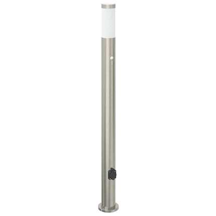 Pollare med sensor och uttag 3 st 110 cm rostfritt stål IP44