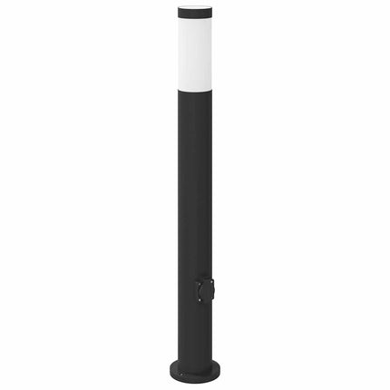 Pollare med uttag 3 st 80 cm rostfritt stål IP44