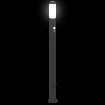 Pollare med sensor och uttag 110 cm rostfritt stål IP44