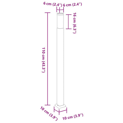 Pollare 110 cm rostfritt stål IP44