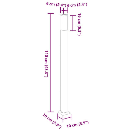 Pollare 3 st 110 cm rostfritt stål IP44