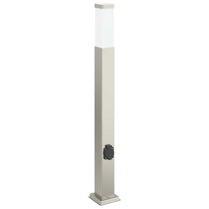 Pollare med uttag 80 cm rostfritt stål IP44