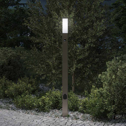 Pollare med sensor och uttag 110 cm rostfritt stål IP44
