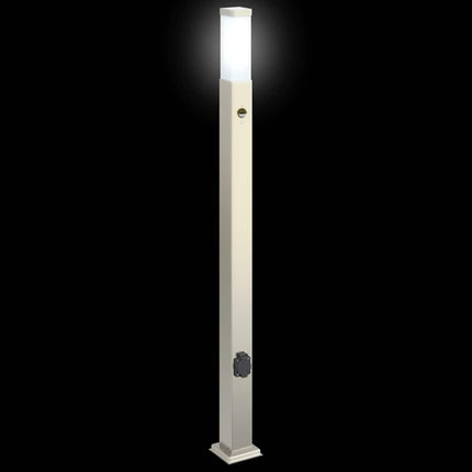 Pollare med sensor och uttag 3 st 110 cm rostfritt stål IP44