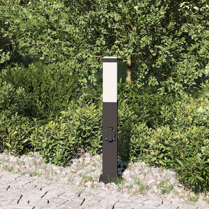 Pollare med uttag 50 cm svart IP44