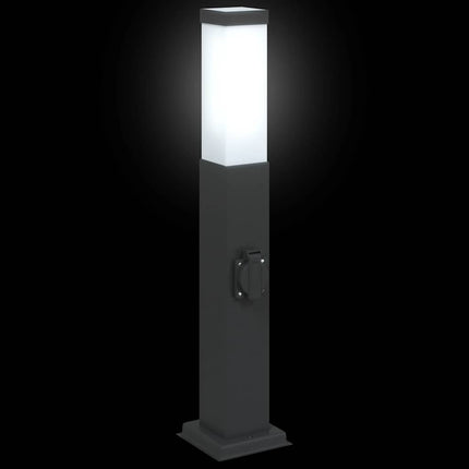 Pollare med uttag 50 cm svart IP44