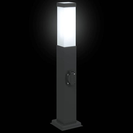 Pollare med uttag 3 st 50 cm svart IP44