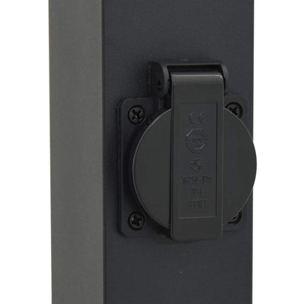 Pollare med uttag 3 st 50 cm svart IP44