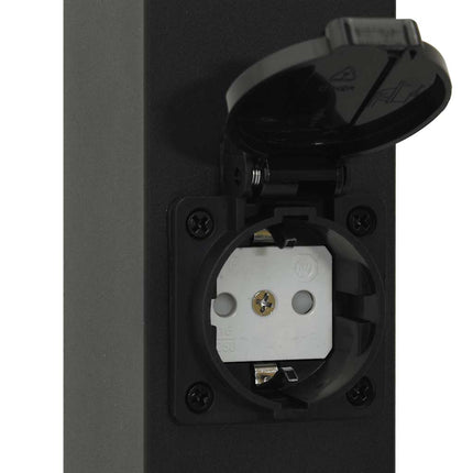Pollare med uttag 3 st 50 cm svart IP44