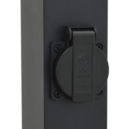 Pollare med uttag 80 cm svart IP44