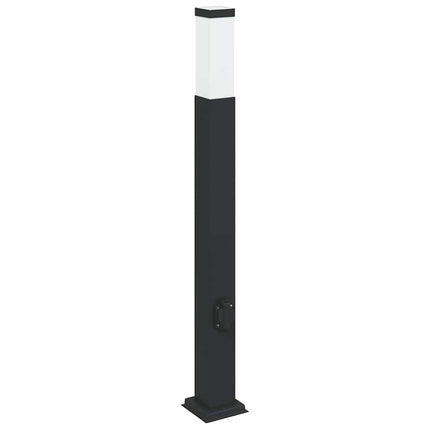 Pollare med uttag 3 st 80 cm svart IP44