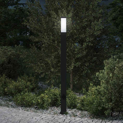 Pollare med uttag 110 cm svart IP44