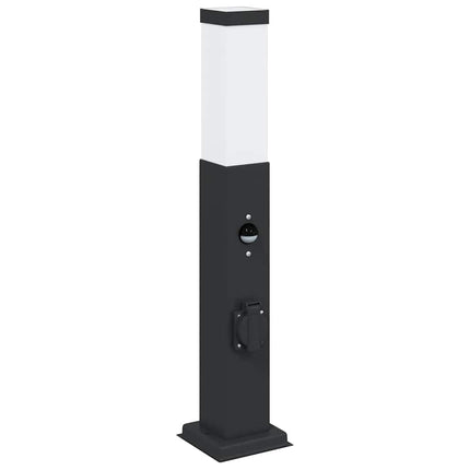 Pollare med sensor och uttag 3 st 50 cm svart IP44