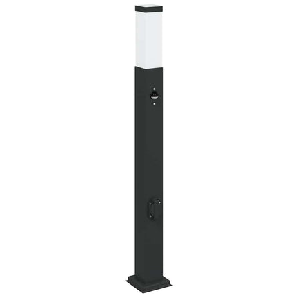 Pollare med sensor och uttag 3 st 80 cm svart IP44