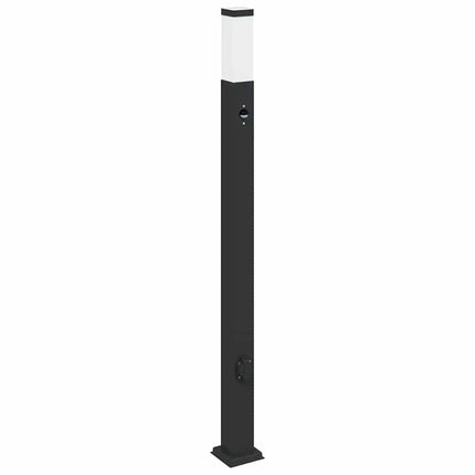 Pollare med sensor och uttag 110 cm svart IP44