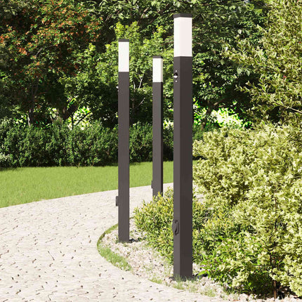 Pollare med sensor och uttag 3 st 110 cm svart IP44