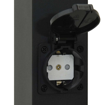 Pollare med sensor och uttag 3 st 110 cm svart IP44
