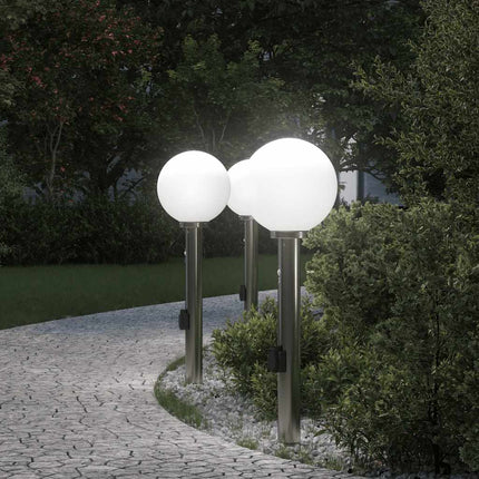Pollare med sensor och uttag 3 st 80 cm rostfritt stål IP44