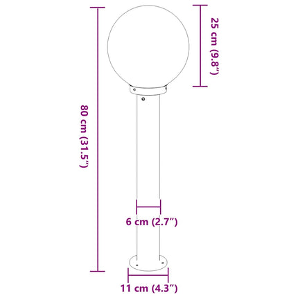 Pollare 80 cm svart IP44