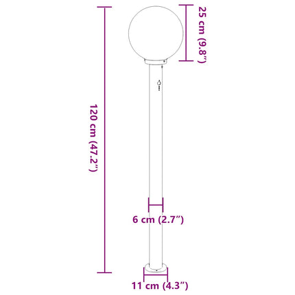 Pollare med sensor 120 cm svart IP44