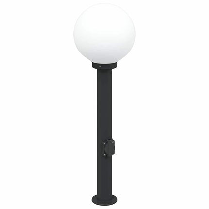 Pollare med uttag 80 cm svart IP44