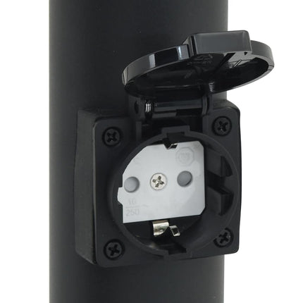 Pollare med uttag 80 cm svart IP44