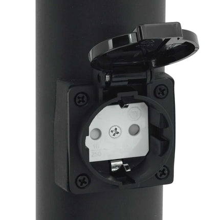 Pollare med uttag 120 cm svart IP44