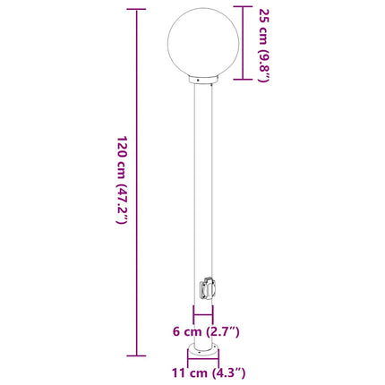 Pollare med uttag 120 cm svart IP44