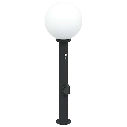 Pollare med sensor och uttag 80 cm svart IP44