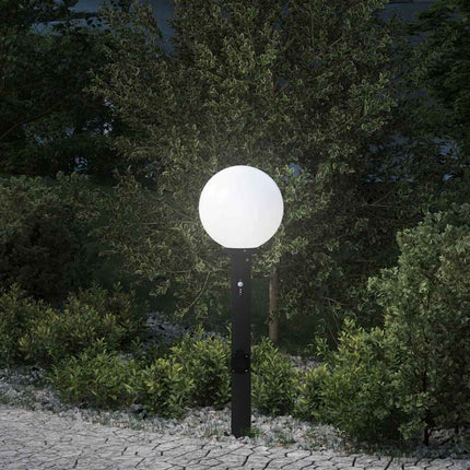 Pollare med sensor och uttag 80 cm svart IP44