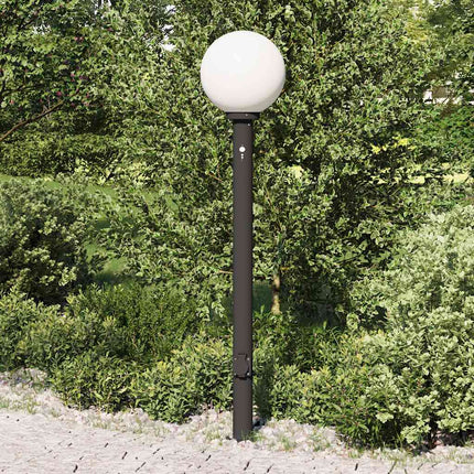 Pollare med sensor och uttag 120 cm svart IP44