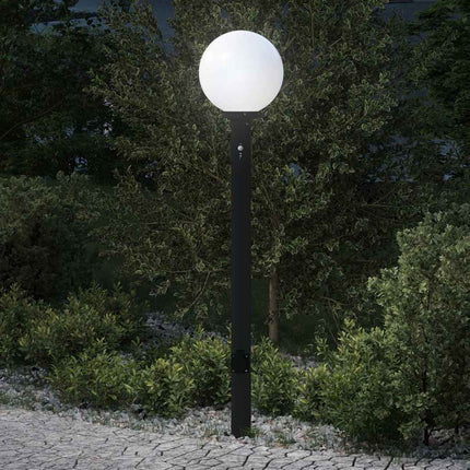 Pollare med sensor och uttag 120 cm svart IP44