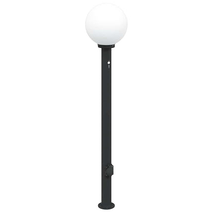 Pollare med sensor och uttag 3 st 120 cm svart IP44