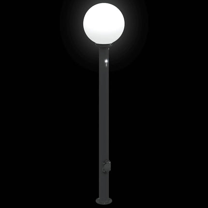 Pollare med sensor och uttag 3 st 120 cm svart IP44