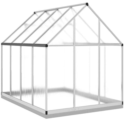 Växthus med ram silver 224x169x202 cm aluminium