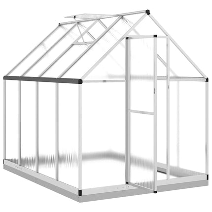 Växthus med ram silver 224x169x202 cm aluminium