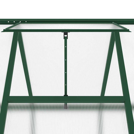 Växthus med ram grön 224x169x202 cm aluminium