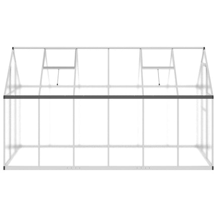 Växthus med ram silver 334x169x195 cm aluminium