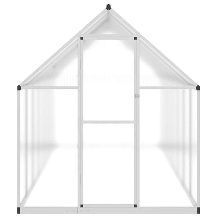 Växthus med ram silver 445x169x195 cm aluminium