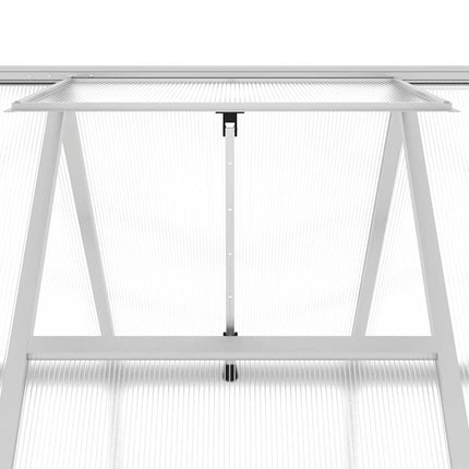 Växthus med ram silver 445x169x195 cm aluminium